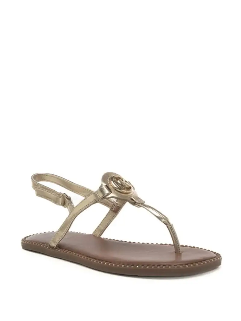 sandalo gold bambina in ecopelle logo sul davanti