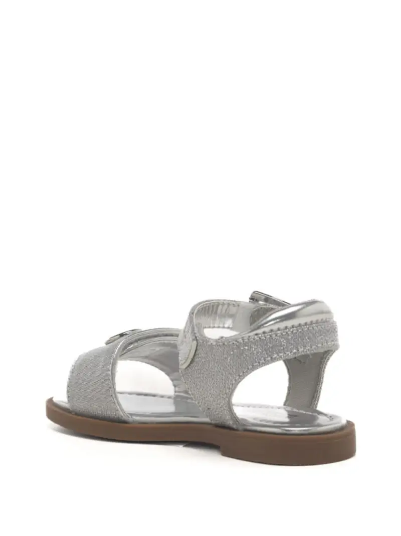 Michael Kors sandalo silver bambina texture laminata logo sul davanti miniatura 2
