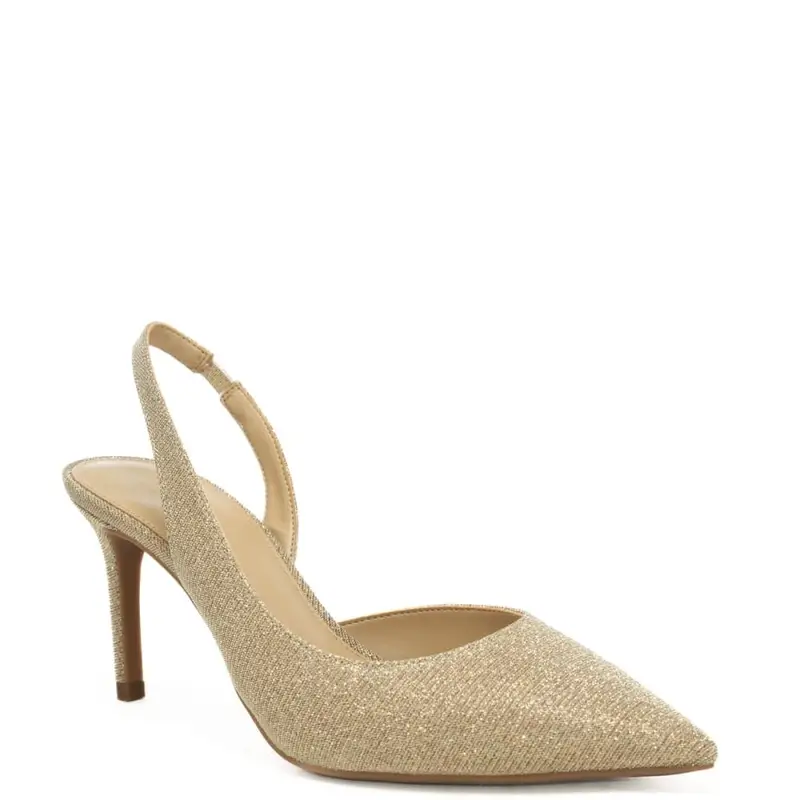 slingback alte da donna alina flex con tomaia in lurex oro miniatura 2