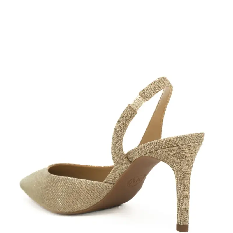 slingback alte da donna alina flex con tomaia in lurex oro miniatura 3