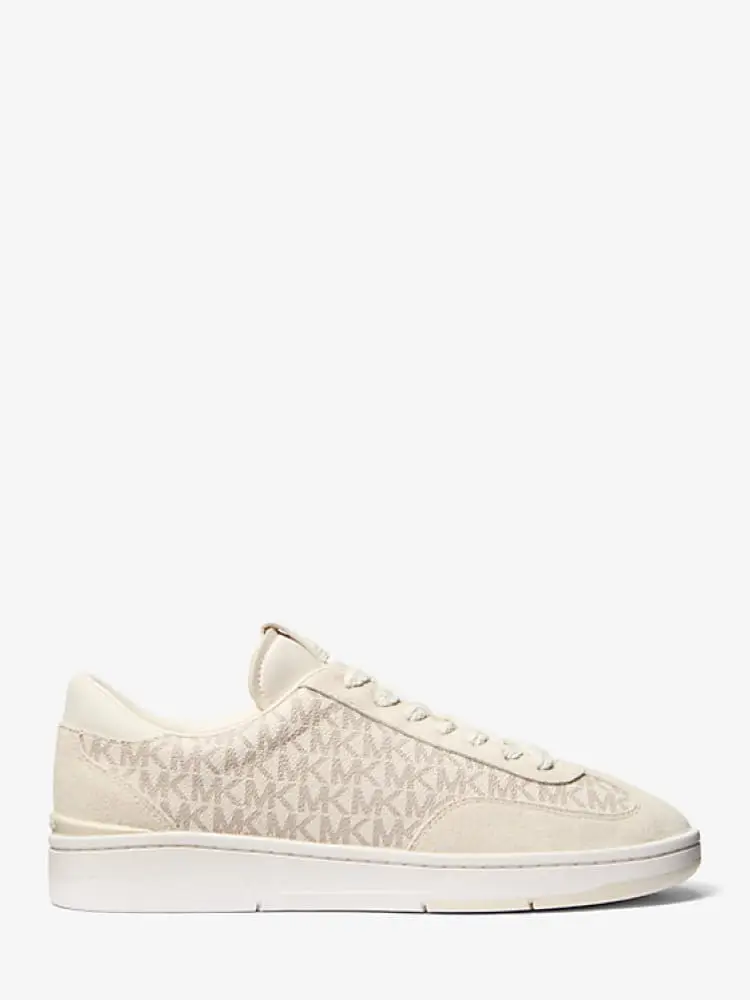 sneaker wilton con logo all over beige chiaro