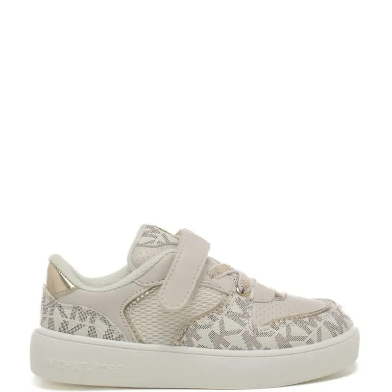 sneakers da bambina con stampa logo monogram all over vaniglia