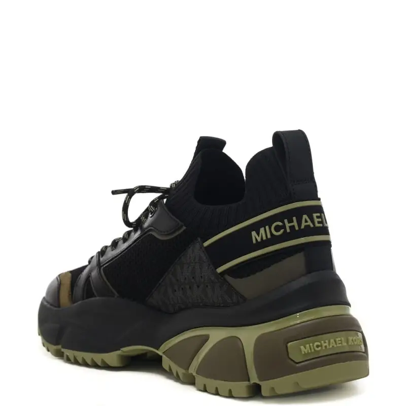 sneakers da uomo lucas trainer in materiale misto e suola in gomma sportiva verde oliva miniatura 3