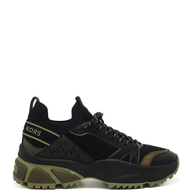sneakers da uomo lucas trainer in materiale misto e suola in gomma sportiva verde oliva