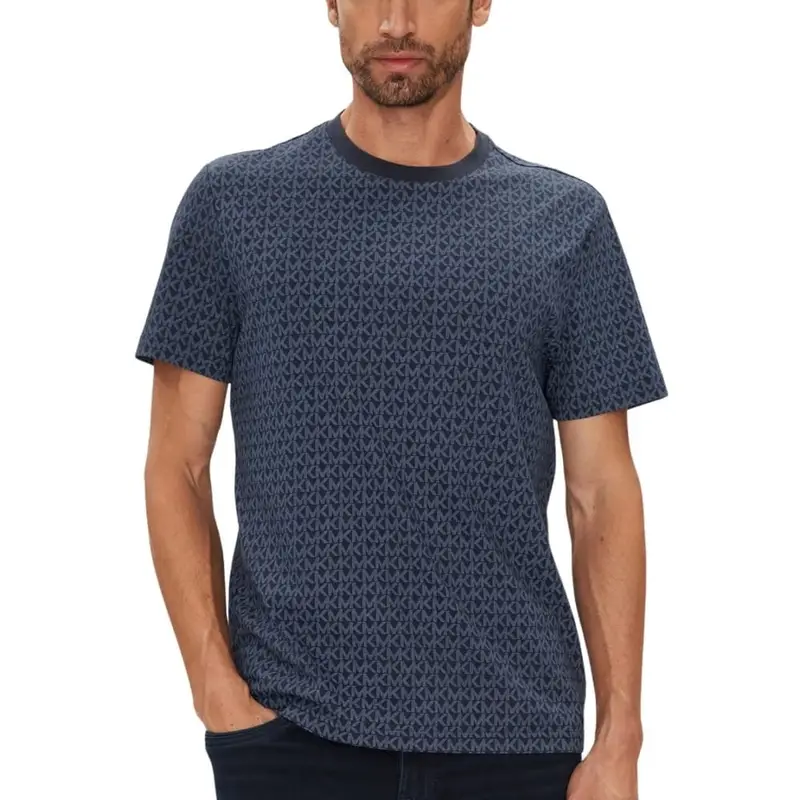 t-shirt da uomo con logo monogram all over blu scuro