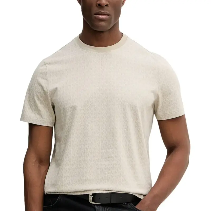 t-shirt da uomo con logo monogram all over panna