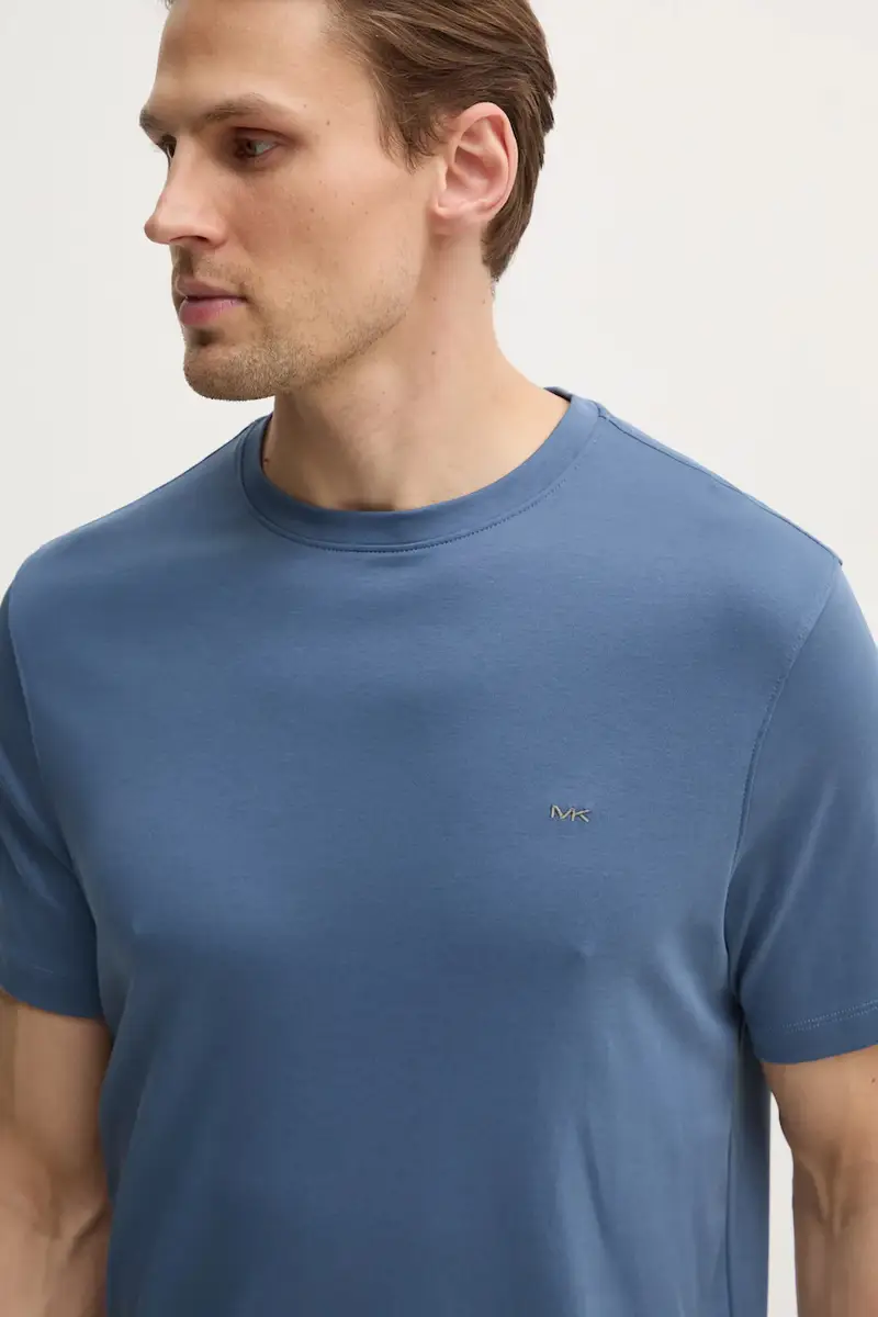 t-shirt in cotone colore blu miniatura 4