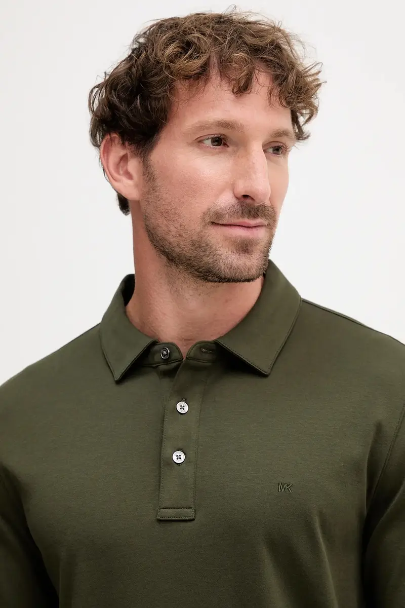 top a maniche lunghe in cotone colore nero Verde miniatura 4