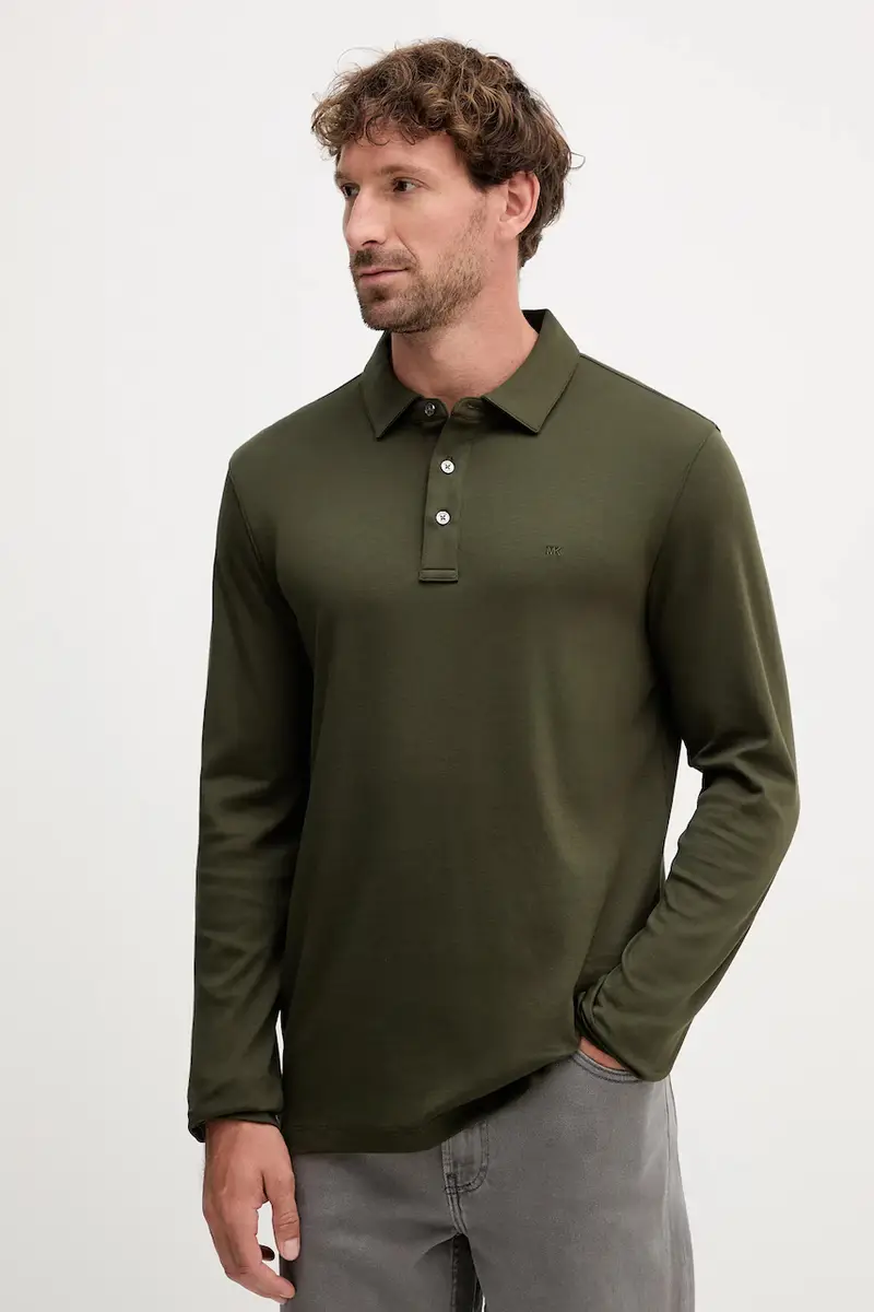top a maniche lunghe in cotone colore nero Verde
