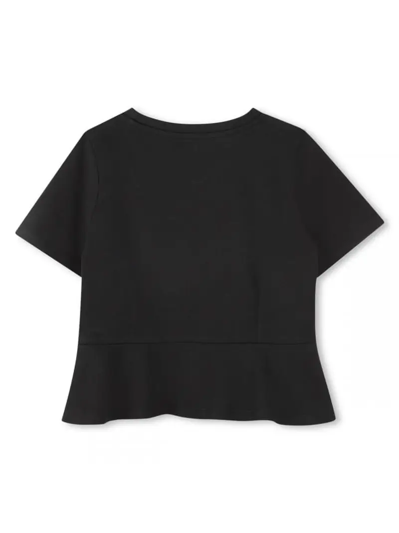 Michael Kors tshirt nera bambina in cotone mini logo sul petto miniatura 2