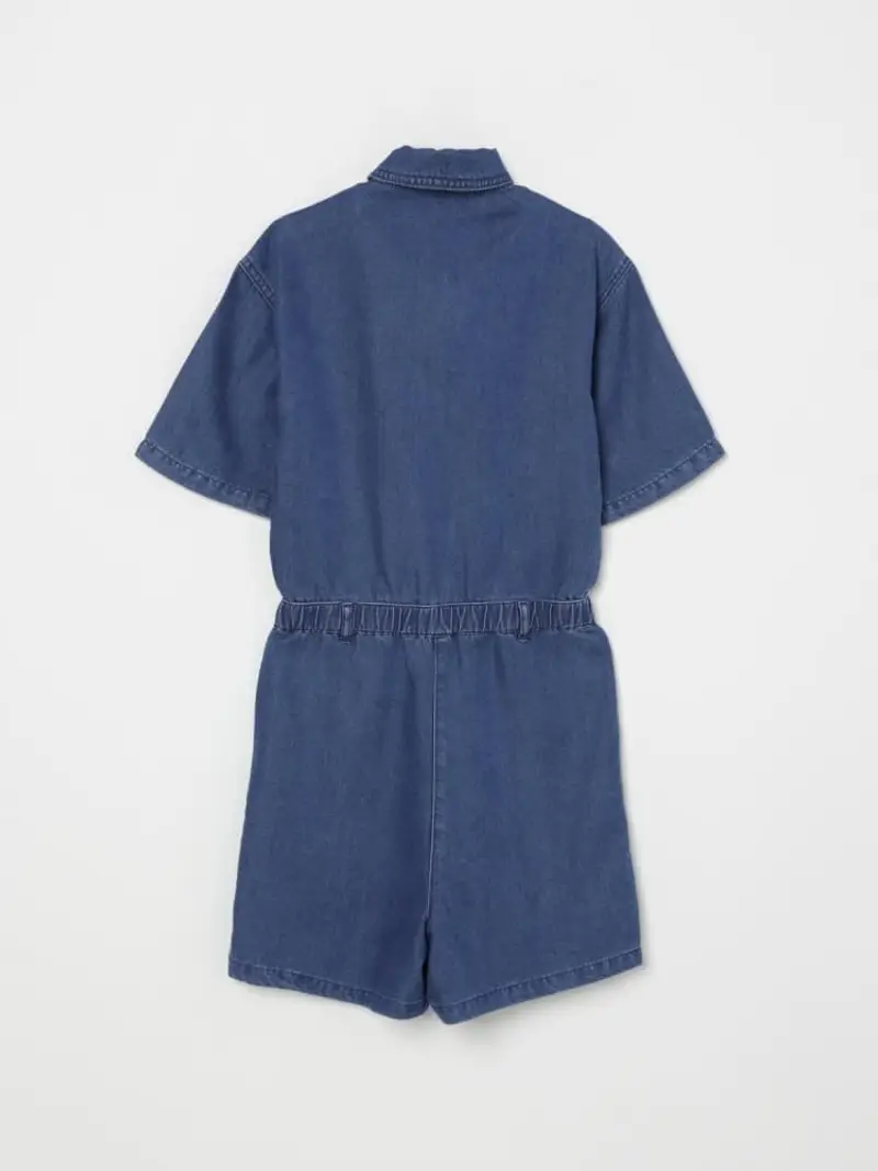 Michael Kors tuta in denim bambina in cotone chisura con bottoni miniatura 2