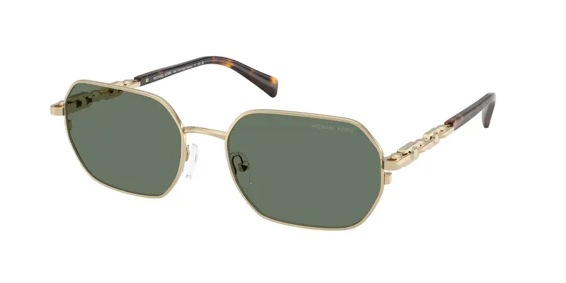 Michael Kors Unisex MK1165 SAINT MARTIN 10143H Occhiali da sole Metallo Oro Verde Geometrica Normale