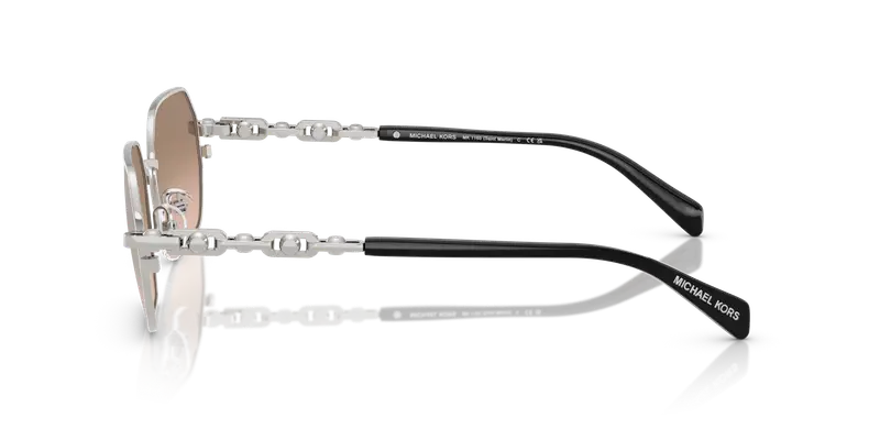 Michael Kors Unisex MK1165 SAINT MARTIN 18933D Occhiali da sole Metallo Argento Marrone Geometrica Normale Sfumato miniatura 3