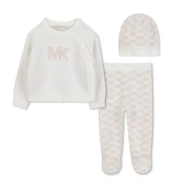 unisex per bambino R30501 Completo tricot con cappello beige (60cm), Casual, Cotone, Manica lunga, moda per bambini