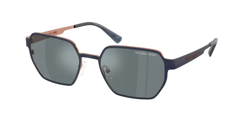 Uomo Michael Kors MK1183 MADAGASCAR 12076G Occhiali da sole Metallo Blu Grigio Geometrica Normale