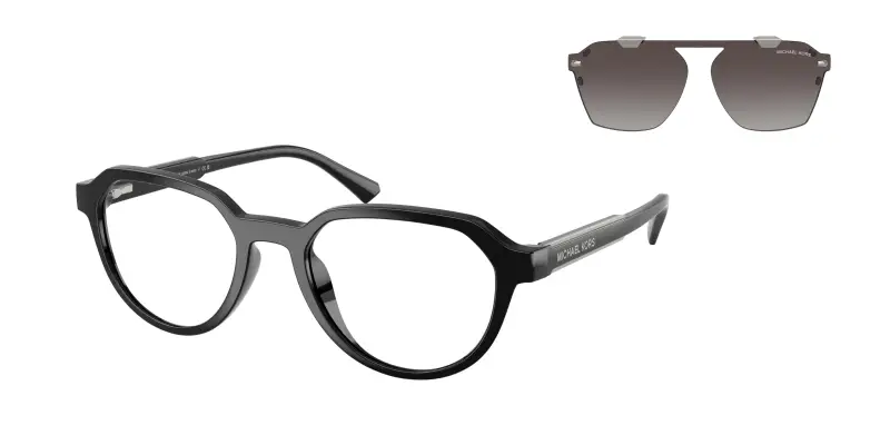 Uomo Michael Kors MK2280U LANAI 30058G Occhiali da sole Iniettato Nero Grigio Geometrica Normale Sfumato