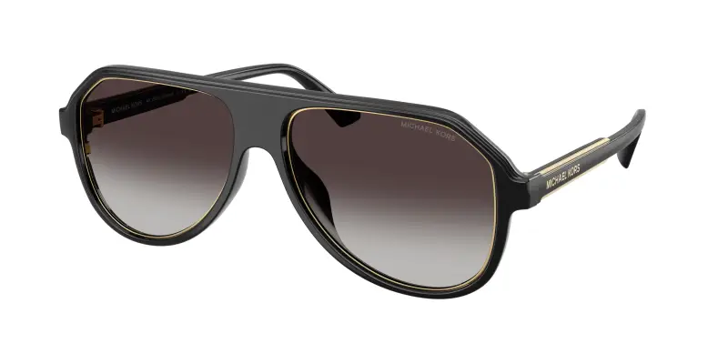 Uomo Michael Kors MK2281U MOLOKAI 30058G Occhiali da sole Iniettato Nero Grigio Pilot Normale Sfumato