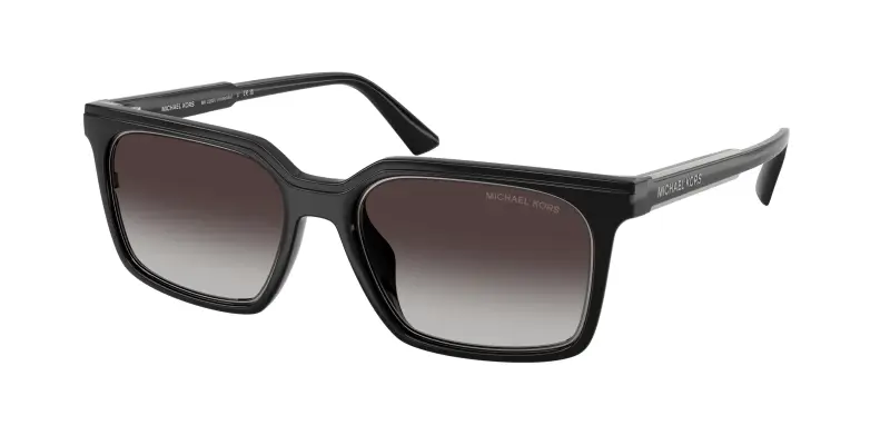 Uomo Michael Kors MK2282U HONOLULU 30058G Occhiali da sole Iniettato Nero Grigio Squadrata Normale Sfumato