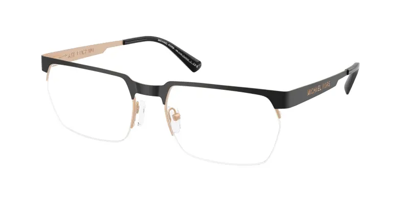 Uomo Michael Kors MK3106 ZAMBIA 1005 Montature da vista Metallo Nero Trasparente Squadrata Normale