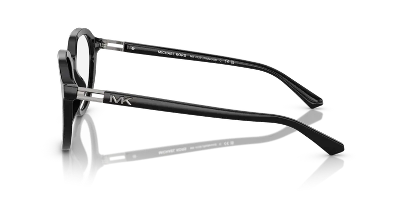 Michael Kors Uomo MK4129 REDWOOD 3005 Montature da vista Acetato Nero Trasparente Rotonda Normale miniatura 3