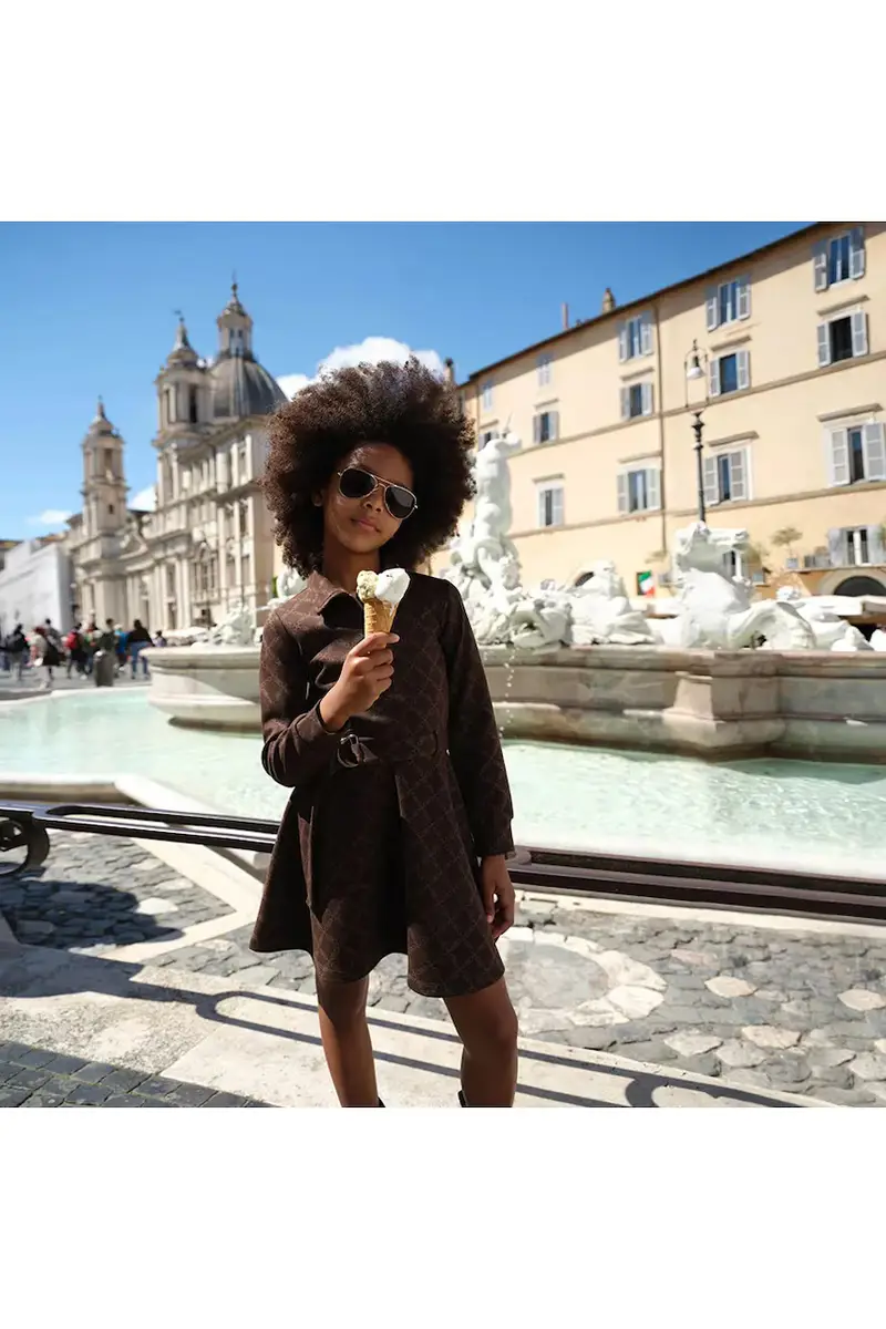 vestito bambina colore marrone R30475