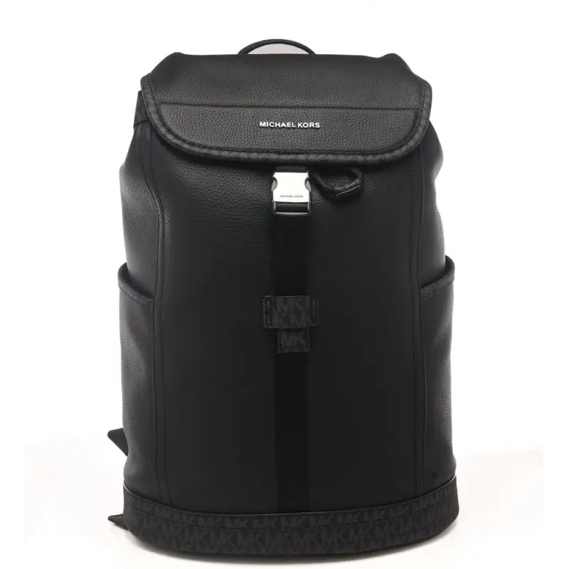 Michael Kors zaino da uomo in pelle martellata con logo lettering in metallo sul davanti miniatura 2