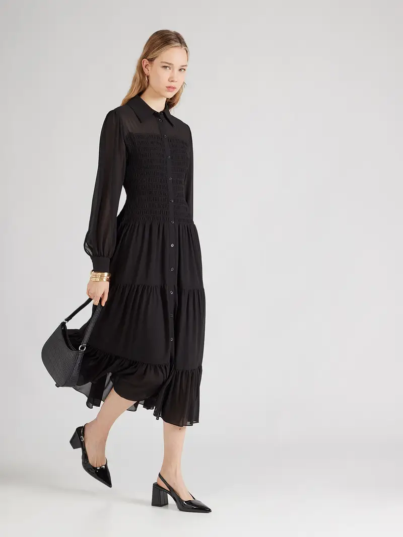 Abito camicia SMOCK nero miniatura 3