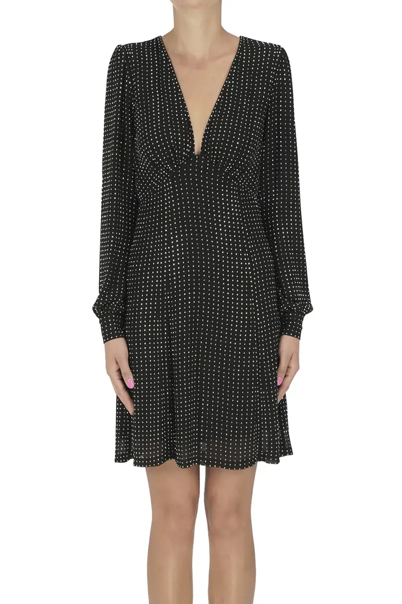 Abito in crepè con mini strass