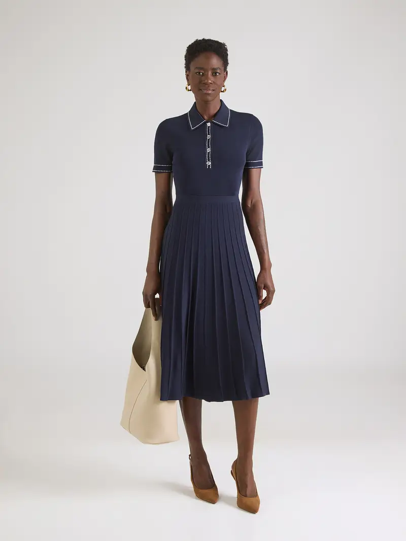 Abito in maglia navy miniatura 2