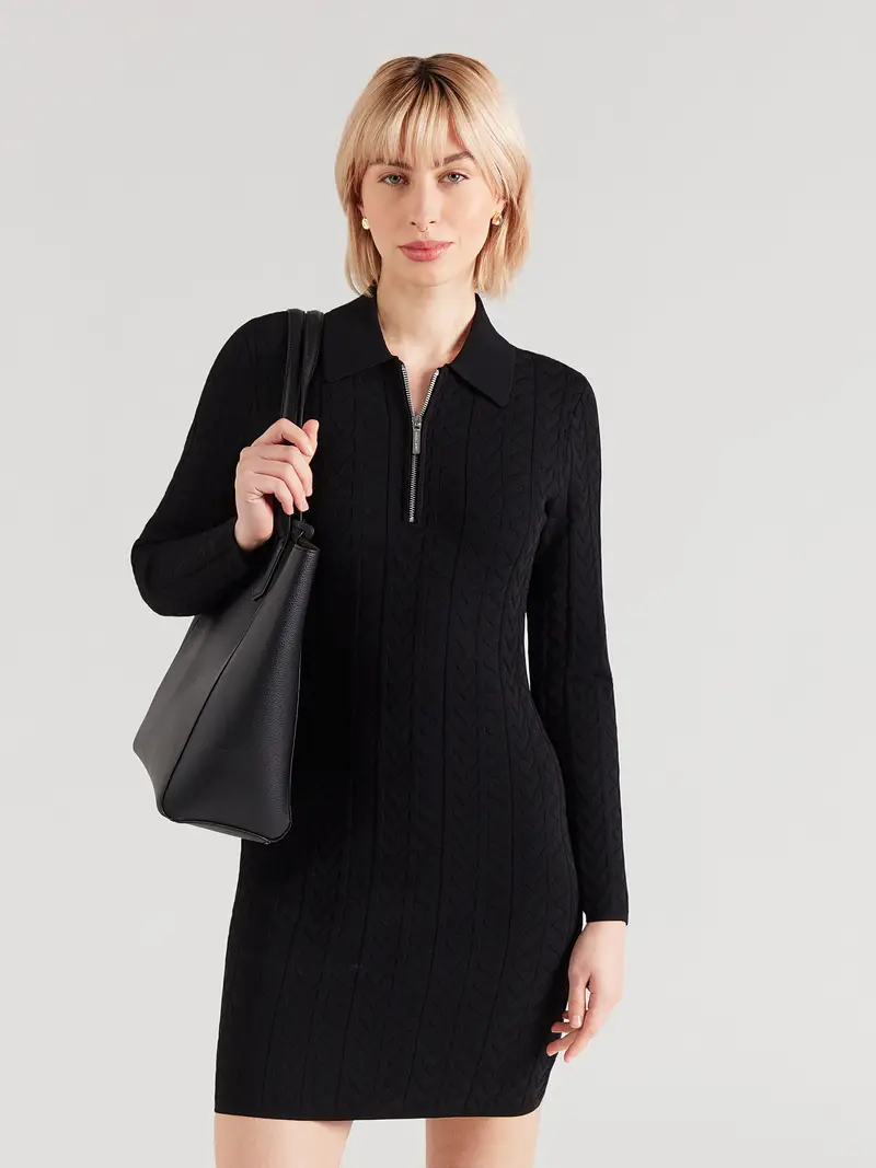 Abito in maglia nero miniatura 2