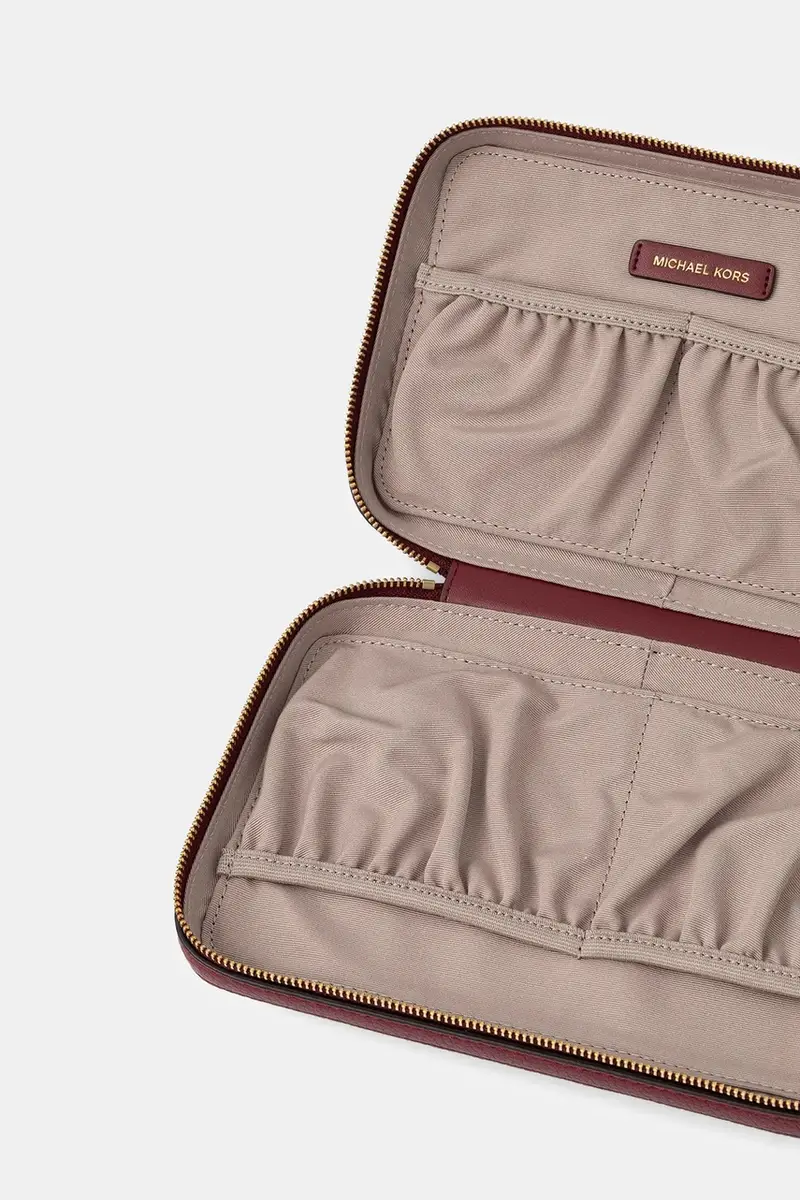 astuccio per trucchi in pelle colore granata 32T5GTMV3L miniatura 4