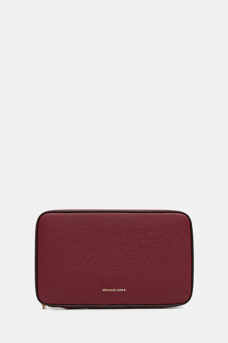 astuccio per trucchi in pelle colore granata 32T5GTMV3L