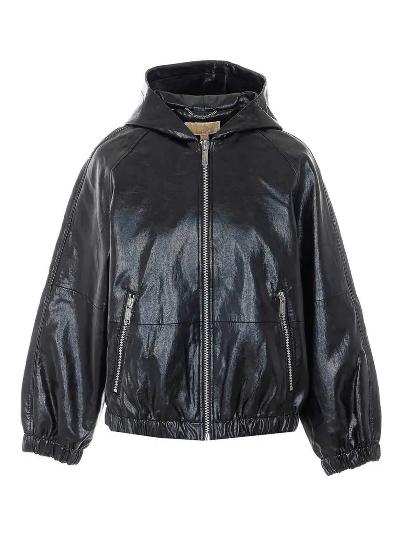 Bomber con cappuccio Nero