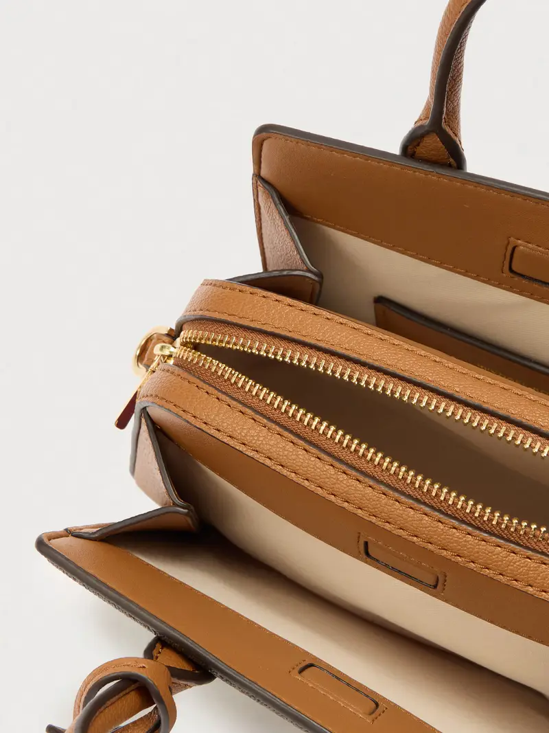 Borsa a mano marrone / cognac / marrone scuro miniatura 3