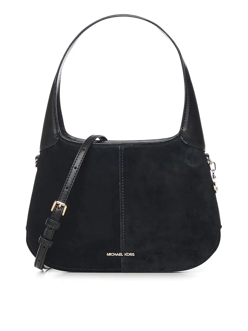 Borsa a tracolla Alice in pelle scamosciata Nero