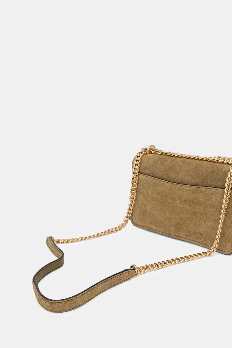 borsa in pelle scamosciata colore verde 30F5GC7L3S miniatura 3