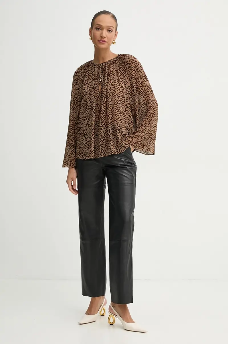 camicetta donna colore marrone MR540R0GRY miniatura 2