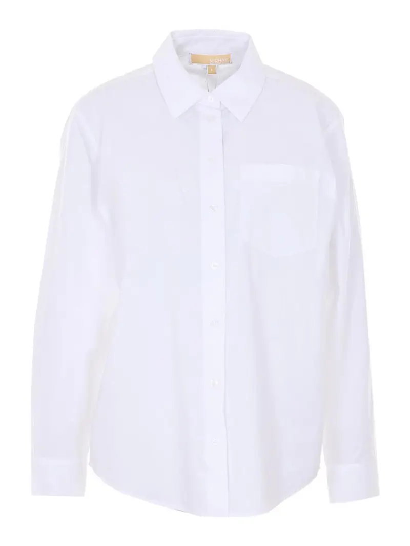 Camicia Bianca Con Chiusura Bottoni Frontali Bianco