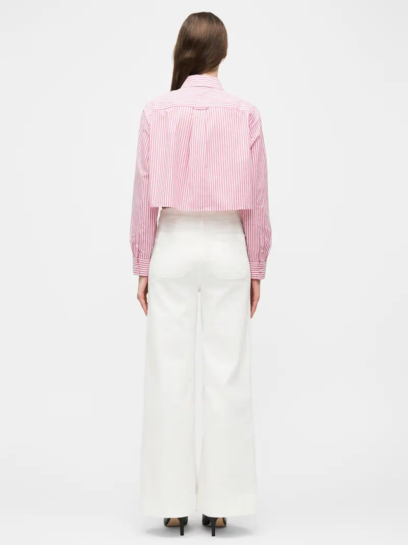 Camicia da donna rosa antico / bianco miniatura 3