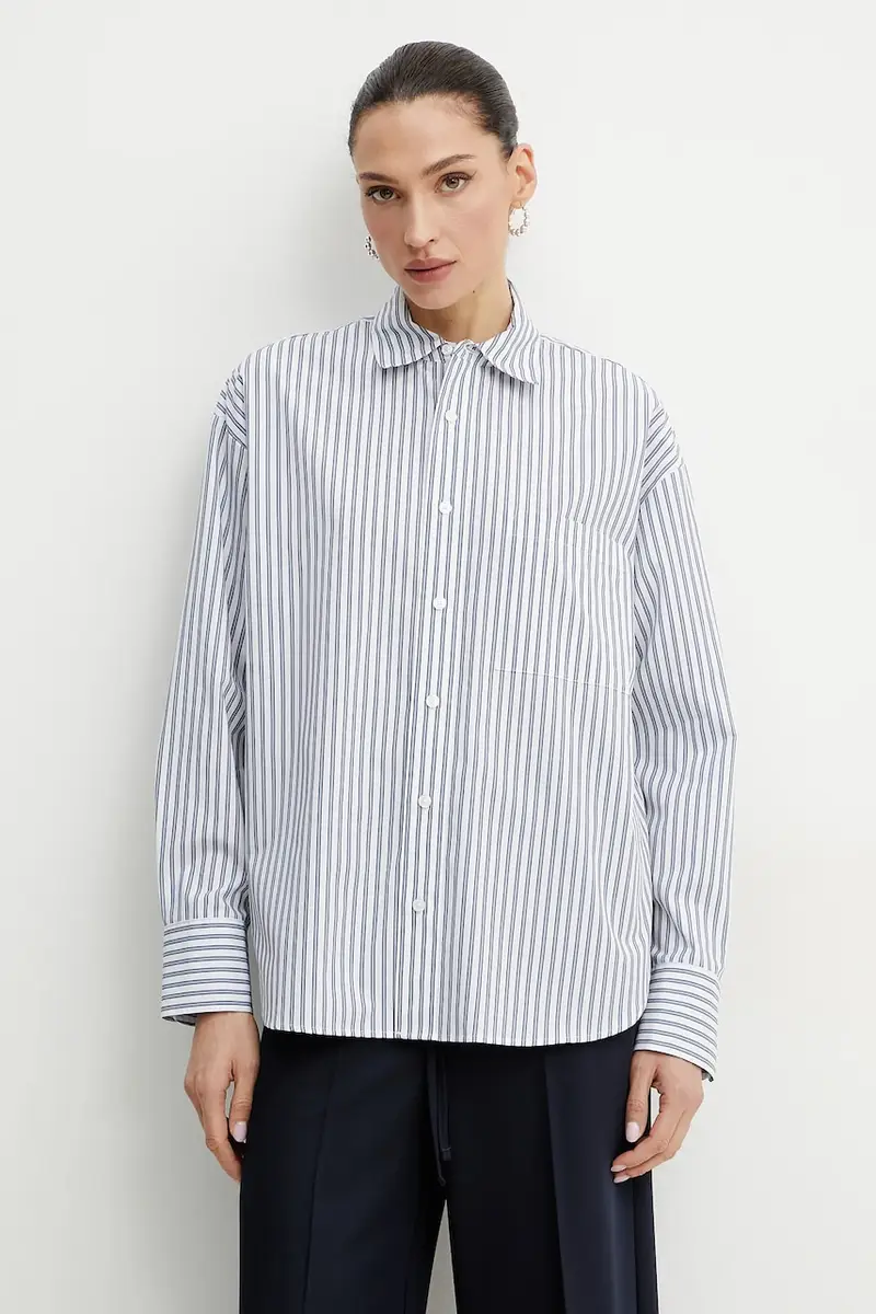 camicia in cotone donna colore bianco MS540S4HJ7