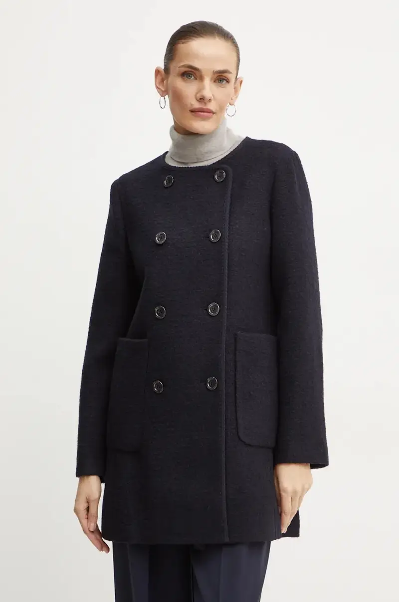 cappotto con aggiunta di lana colore nero 77B6754M12