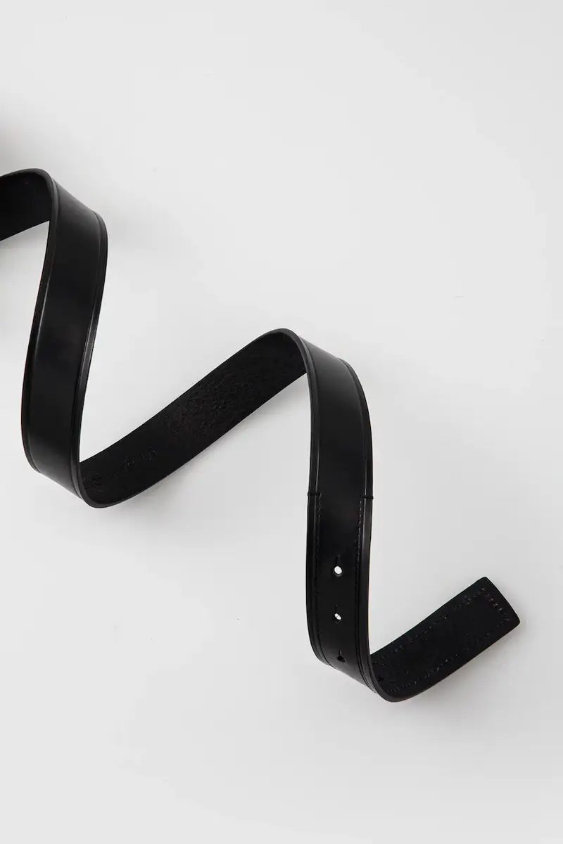 cintura in pelle donna colore blu navy 559167 Nero miniatura 2