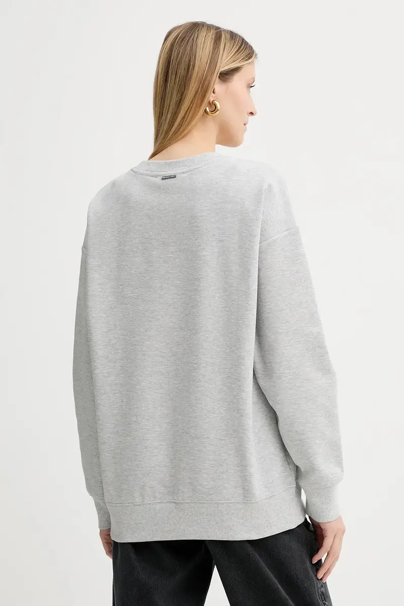 felpa donna colore grigio con applicazione MT551QB5MF miniatura 3