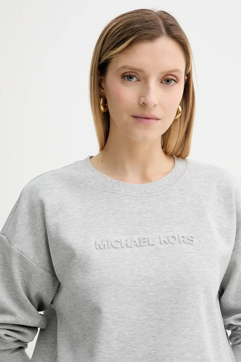 felpa donna colore grigio con applicazione MT551QB5MF miniatura 4