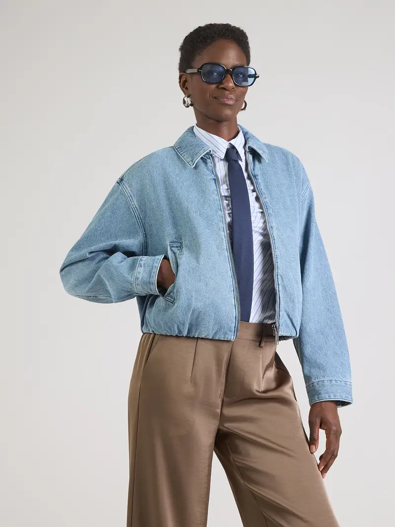 Giacca di mezza stagione blu denim miniatura 2