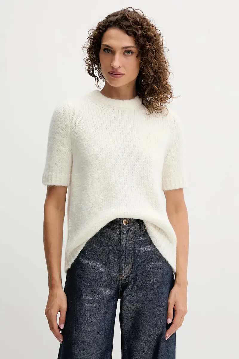 maglione con mohair colore beige MF5619QJVC