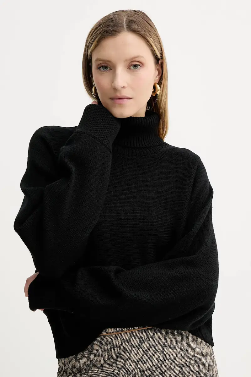 maglione in lana donna colore nero MT5617UF2G