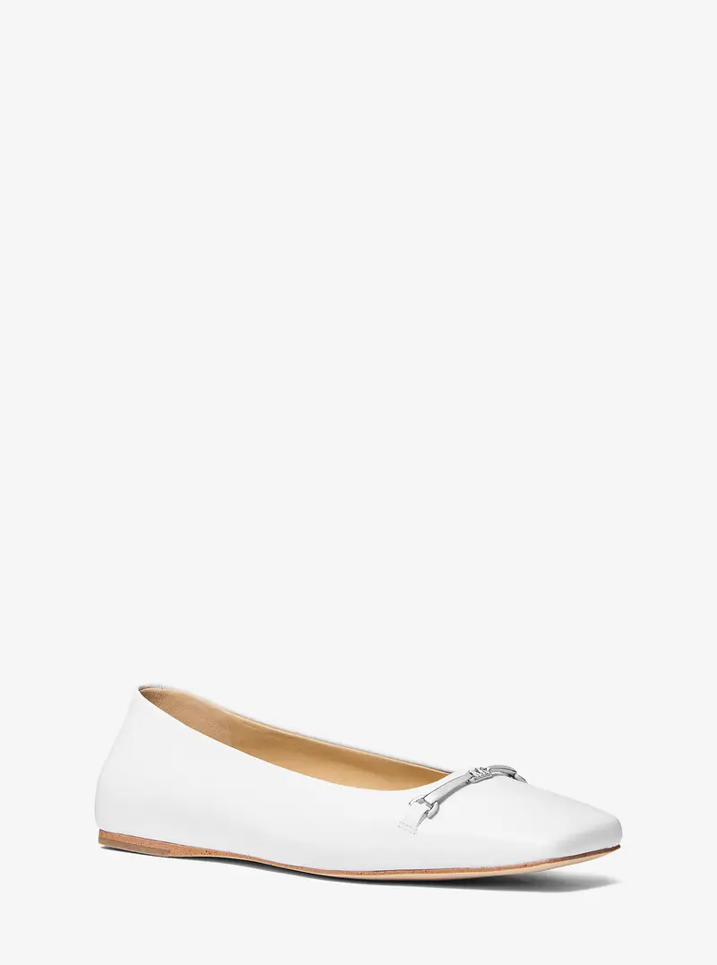 MK Ballerina Lena in pelle - Bianco - Michael Kors