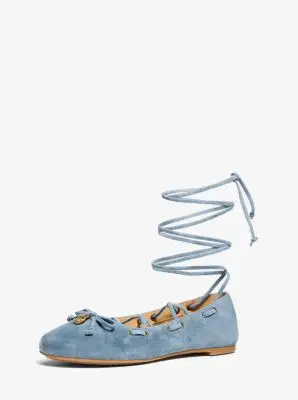 MK Ballerina Shae Flex in pelle scamosciata - Blu - Michael Kors miniatura 2