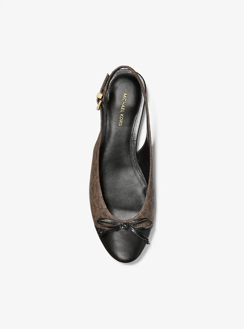 MK Ballerina slingback Piper con stampa logo - Marrone - Michael Kors miniatura 3